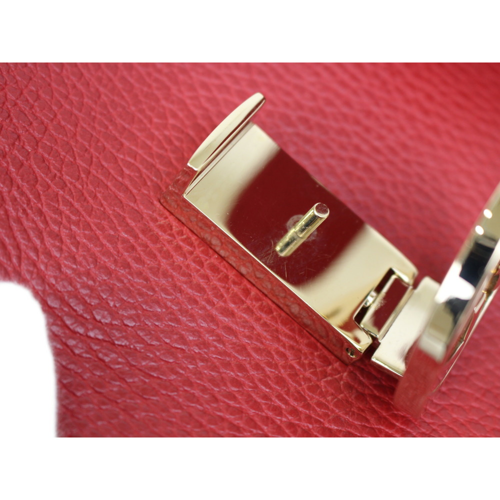 Gucci Interlocking GG Chain Shoulder Bag Red Leather Handbag - Picture 7 of 7